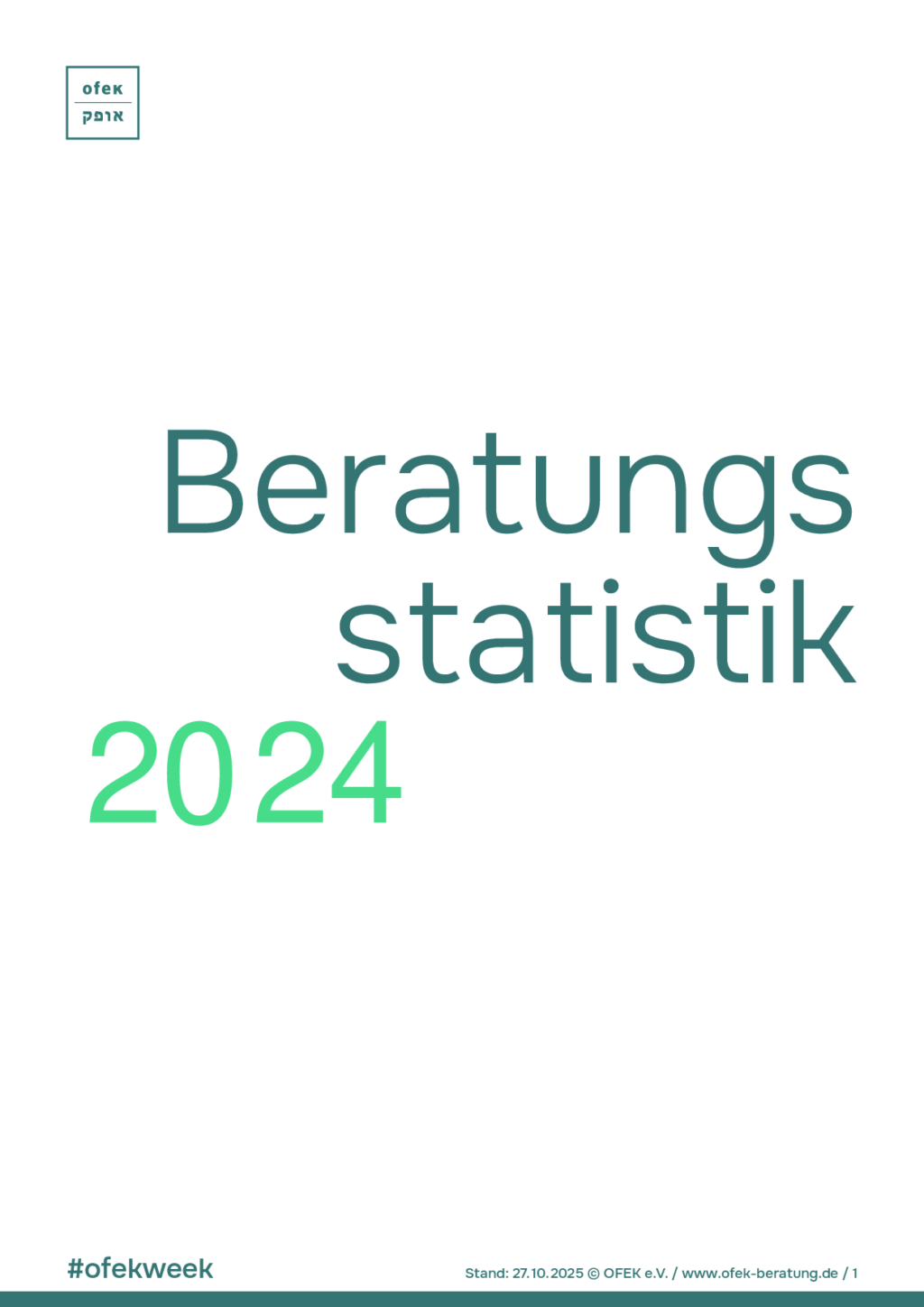 Cover von ofek Beratungsstatistik 2024 – 2025 (ofek e.V.)
