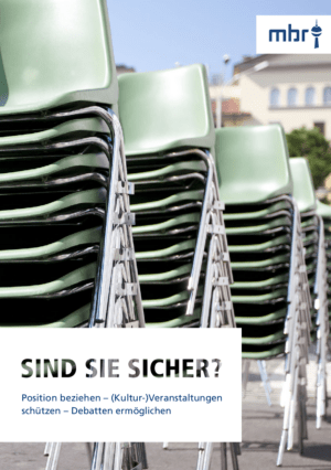 Cover von Sind sie sicher? Position beziehen – (Kultur-)Veranstaltungen schützen – Debatten ermöglichen