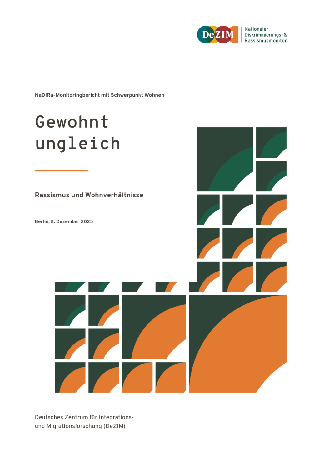 Cover von Gewohnt ungleich: Rassismus und Wohnverhältnisse. NaDiRa-Monitoringbericht mit Schwerpunkt Wohnen